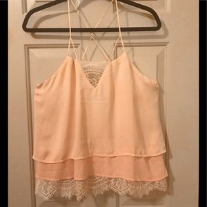 Blush Layered Lace Cami Top